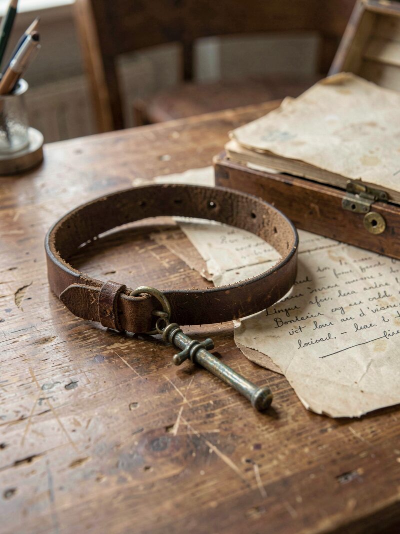 The detail kept beside « The dog the standard remembers »: A framed nineteenth-century engraving of a leaner, longer bulldog propped on a vendor's table at a dog show, modern bulldogs visible in the ring behind.